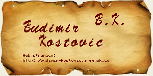 Budimir Kostović vizit kartica
